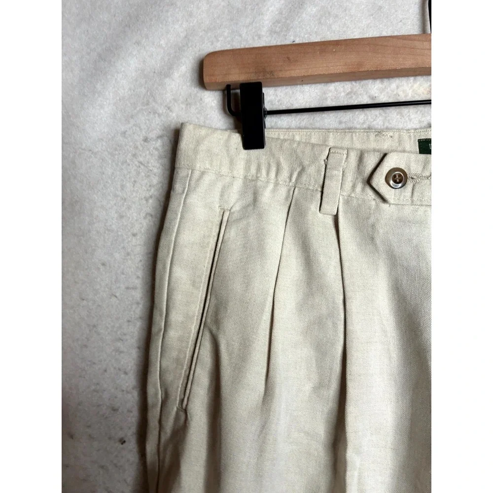 Dockers Dress Pants Mens 34X31 Beige Cotton Cuffed Hem Casual Straight Leg